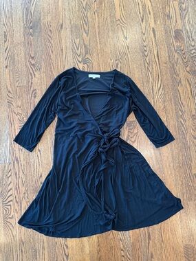 LOFT Black Wrap Dress 16